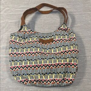 Vintage American Eagle Patterned Tote Bag - Multicolor
